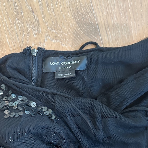 Nasty Gal Black Sequin Backless Dress